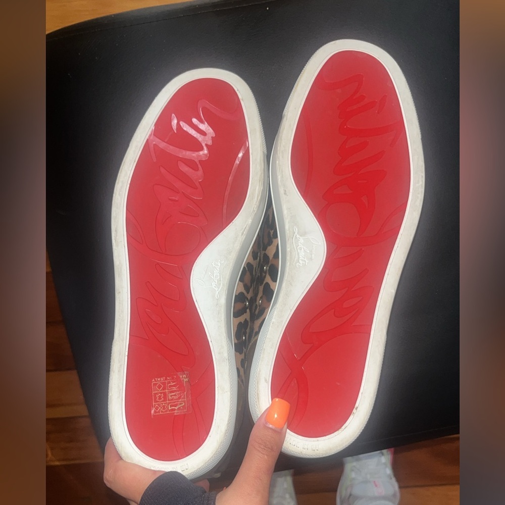 Christian Louboutin Leopard Print Sneakers with Red Soles